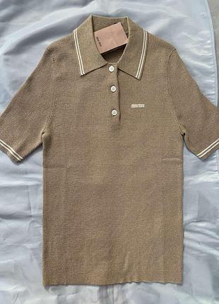 Свитер-поло мuy мuy с коротким рукавом и вышитым лого