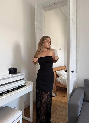 Сукня на шнурівці і спідниця з гіпюру sh-399