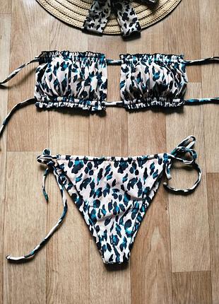 Ефектний леопардовий купальник shein