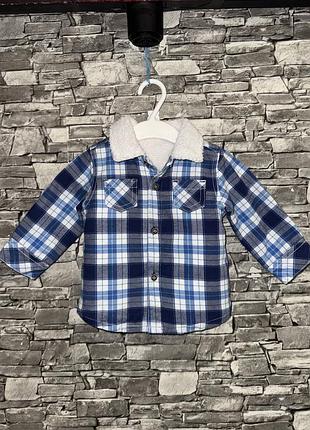Детская фланелевая куртка baby gap, теплая рубашка в клетку, рубашка на меху в клетку, теплая куртка