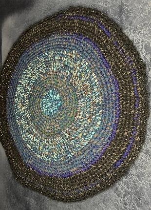 Вязаний килим, вʼязаний круглий килимок ручної роботи, плетений коврик для спальні, вязаный коврик ручная работа