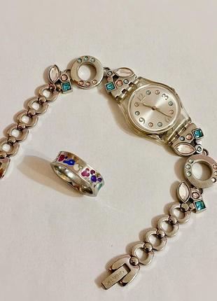 Часы swatch menthol tone+кольцо