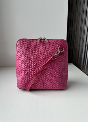 Шкіряна  італійська сумочка кросбоді vera pelle!