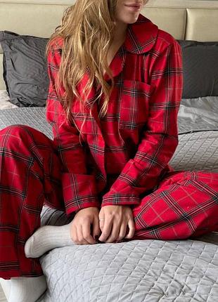 Пижама с рубашкой в клетку