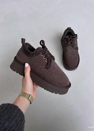 Зимние шоколадные ботинки