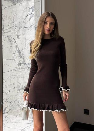 Стильное шоколадное платье 🖤