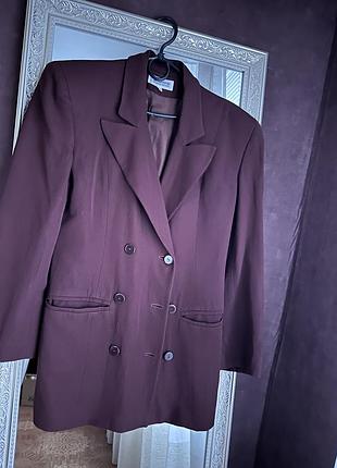 Розкішний вінтажний французький жакет з обʼємними плечима, вовна