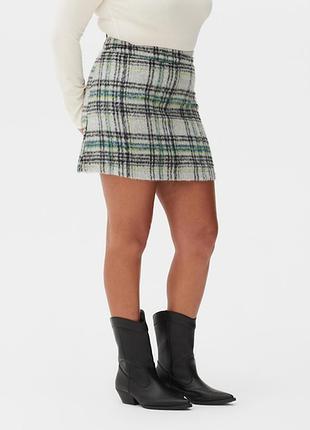 Теплая юбка в клетку короткая primark