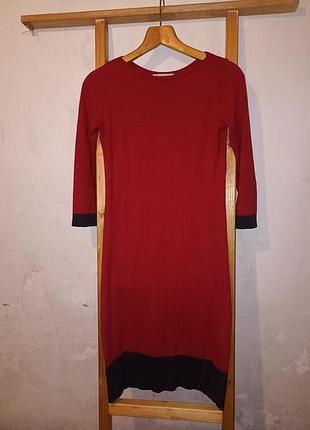 Платье красная теплая шерсть 46 р