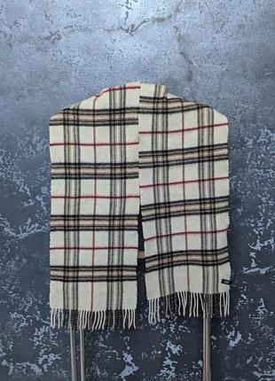 Шарф nulu cashmere в клетку кашемировый шерстяной молочный. оригинал. 152 см. / 25 см. burberry acne johnstons of elgin uniqlo max mara ecco