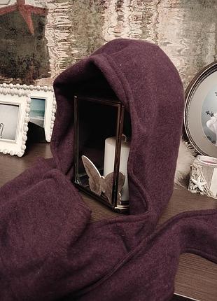 Шапка каптур вовна кашемір капор шарф капюшон шапка с вушками