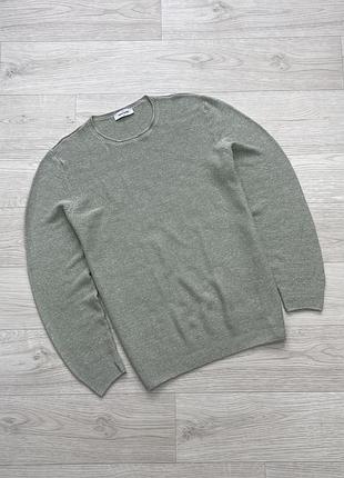 Шикарний светр, джемпер з льону gran sasso 1952 italy linen/cotton knitted sweater jumper light green made in italy