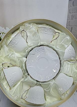 Кофейный сервиз snt белая ночь фарфор 80 мл 12 предметов белый 1717