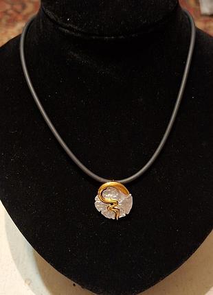 Подвеска «золото с серебром» на каучуковом чокере. нижочки!