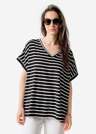Полосатая удлиненная футболка 24 размера