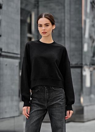 📍 новий м’якенький світшот на флісі у чорному кольорі ❤️ без паперової етикетки, сток.