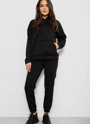 Спортивний костюм жіночий на флісі, колір чорний.s,m,l,xl