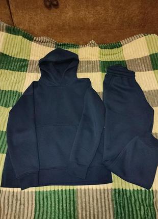 Темно-синій спортивний костюм на флісі