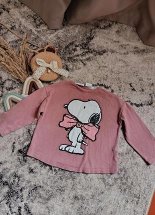 Свитшотик zara snoopy's 2-3 р.