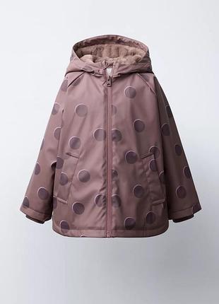 Дощовик утеплений рожевий для дівчинки zara new