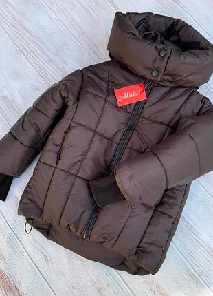 Куртка для дівчинки шоколадного кольору