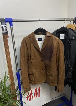 Вінтажний жіночий шкіряний піджак orwell real leather куртка жакет ретро натуральна кожа 1.3@