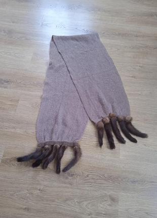 Шарф винтаж ангора с норкой в целом состоянии