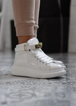 Кроссовки alexander mcqueen sneakers high white premium7 фото