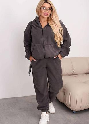 Теплый женский брючный прогулочный костюм