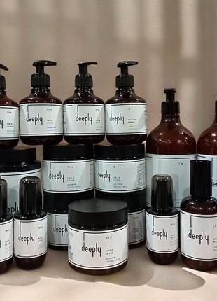 Deeply шампунь, кондицiонер, маски, олія флюїд, спрей термозахист 10в1, скраб