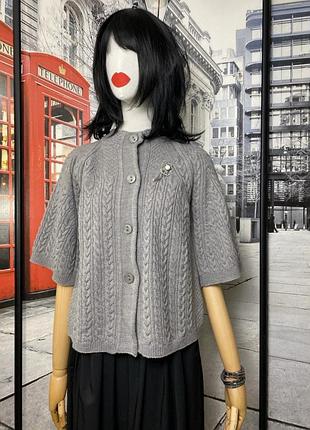 Напівколегка сіра кардиган кофта heine з рукавами 3/4 з косами