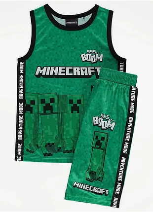 Спортивный баскетбольный комплект костюм майка шорты майнкрафт minecraft george 5-6 лет