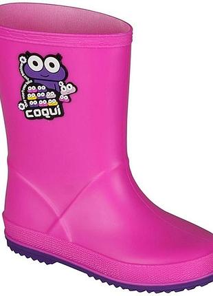 Детские резиновые сапоги coqui rainy collar розового цвета.