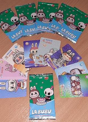 Карточки лабуба labubu коллекционные - 1 пакетик 8 карточек внимательно читайте условия пересылки!