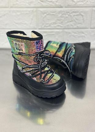 Дутики для дівчат зимові чобітки черевики уггі ботінки ботіночки дитяче взуття