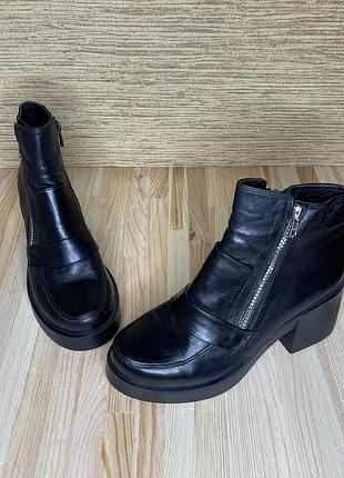 Ботинки женские демисезон черные натуральная кожа