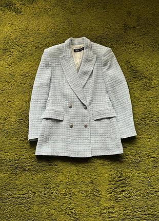 Zara стильний твідовий піджак жакет блейзер зі свіжих колекцій