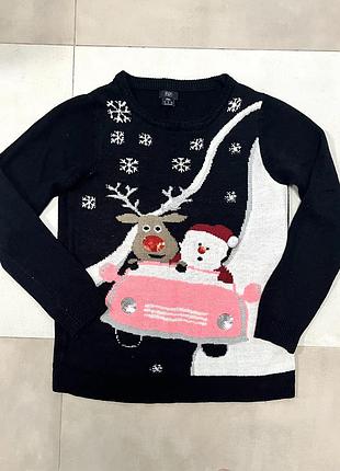 Новорічний, жіночий светр, розмір 38