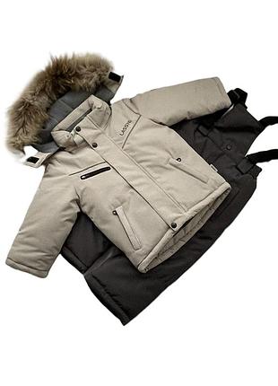 Термо комплект зимовий для хлопчика lassye 070957 бежевий 80 , 98 см .