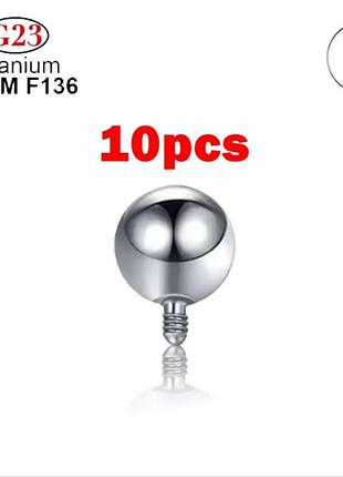 Титановые закрутки 09×3мм серебряные