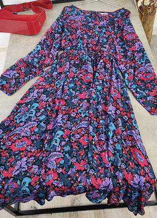 Асимметричное шифоновое платье в цветочный принт monsoon