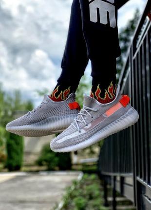 Adidas yeezy boost v350 grey/orange🆕 шикарные кроссовки адидас🆕 купить наложенный платёж6 фото