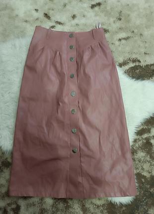 Юбка макси из эко-кожи