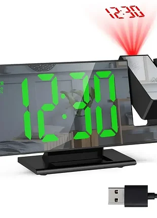 Годинник настільний з проекцією часу, ds-3618lp, від usb / дзеркальний годинник з будильником / електронний годинник з led дисплеєм