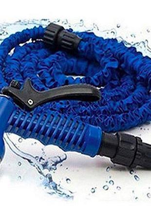 Усиленный садовый шланг для полива magic x-hose pro для полива 60 метров синий