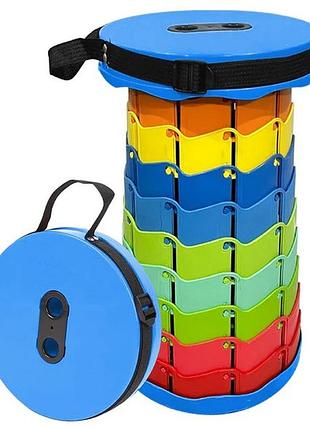 Складной табурет пластиковый круглый telescopic stool туристический стул