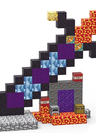 Збірний набір магнітних кубиків конструктор minecraft magnetic cube «гігантський меч» 128шт