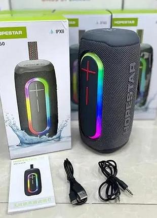 Блютуз колонка з підсвічуванням hopestar p60 bluetooth 3000 маг 20 вт