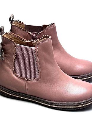 Демісезонні черевики з натуральної шкіри 35 р friboo. підліткові класичні черевики дівчинці