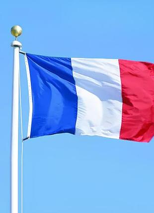 Прапор франції 150х90 см поліестер french flag французький триколор синій білий червоний (va-1430294214)
